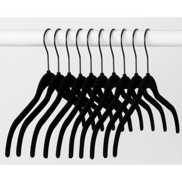 10-Pack Black Shirt Flocked Hangers from Brightroom™ - NEW in package - Picture 1 of 4